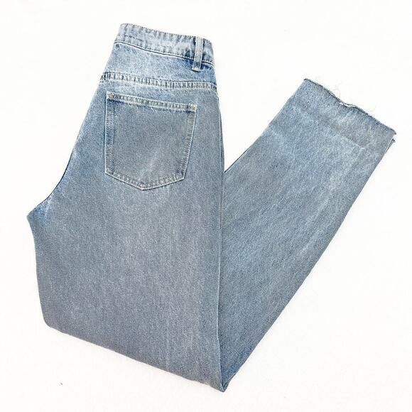 Superdown Vintage Wash Straight Leg Denim Jeans Raw Hem Size 28 - Picture 10 of 10